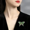 mode femmes filles élégant émeraude cristal papillon broches badges classique dame robe costume haut de gamme broches bijoux