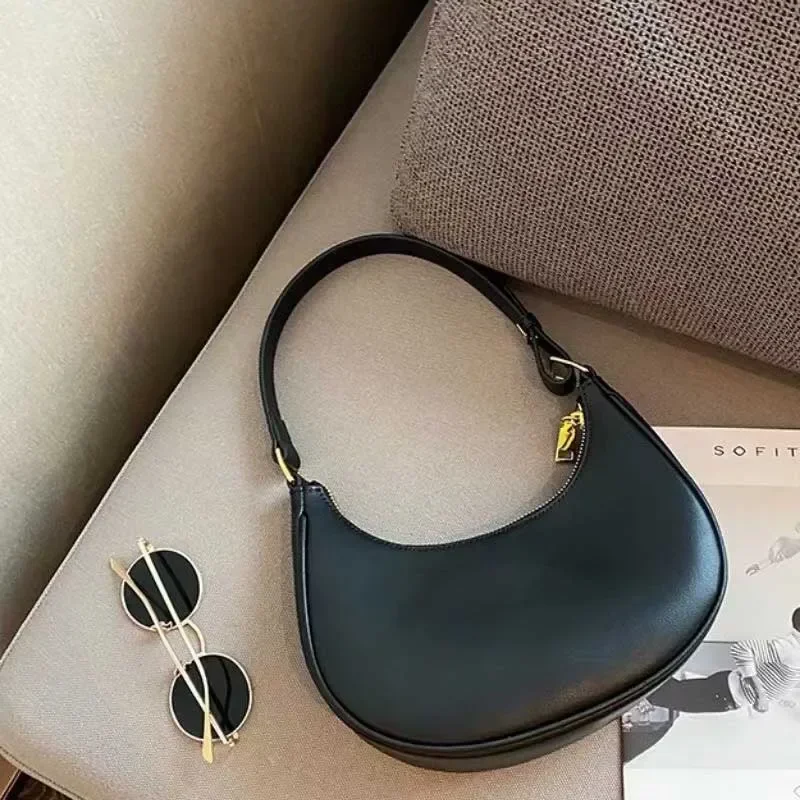 Sac à Main de Luxe en Cuir Solide pour Femme, Pochette de Styliste, Sous les Bras, Décontracté, pour le Shopping, Fourre-Tout