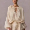 p7wi mini robe chemisier uni pour femme, haut beige, col en v, manches longues, épissé, à lacets, style doux, vêtements féminins, mode