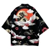 japonais kimono cardigan yukata samurai homme femmes grue imprimer chemise d'été plage haori harajuku obi japonais asiatique streetwear