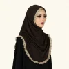 luxe brodé dentelle style ethnique écharpe bandana mince hijab écharpe malaisienne longue tudung femme