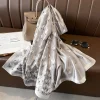 foulard en soie de luxe espagnol, marque de styliste ombrée, gros pétales, châles floraux, pashmina, enveloppes pour dames, foulard musulman, hijab, sjaal, 2023