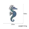broches hippocampe en strass pour femmes, Épingles colorées de la vie marine, sac à dos de ixde banquet, cadeaux, accessoires de bijoux, unisexe