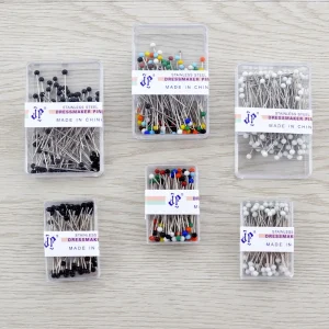 Nouveau Portable 100 pièces/ensemble bricolage rond perle tête broches couleurs mélangées droite Quilting aiguilles bricolage couture artisanat broches avec boîte