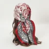 foulard carré en satin pour femmes musulmanes, hijab élégant, imprimé 2025, foulard en soie, châle, bandeau, poignée, accessoires pour cheveux, bandana
