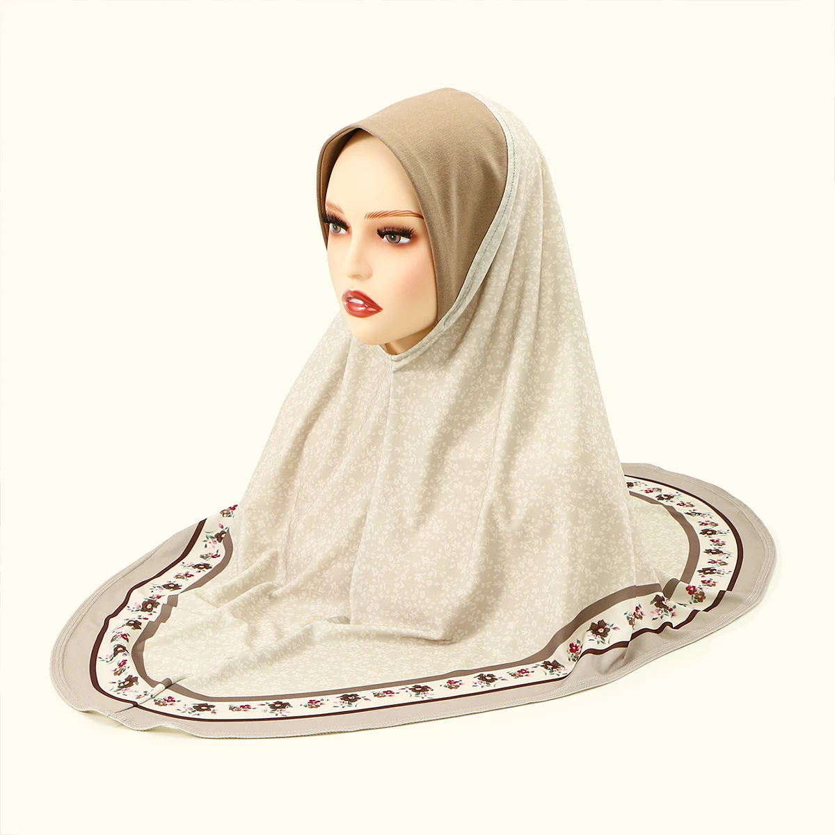 mode mousseline de soie instantanée hijab couverture complète tête femmes doux en mousseline de soie amira écharpe islam femme ramadan foulard imprimé turban