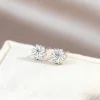 boucles d'oreilles exquises à motifs de diamants cloutés en argent, bijoux exquis adaptés aux charmants accessoires de fête de mariage pour dames