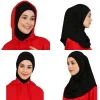 Modal islamique noir Hijab Abaya Hijabs pour femme Abayas Jersey Hijab écharpe robe musulmane femmes Turbans Turban enveloppe de tête instantanée