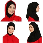 Modal islamique noir Hijab Abaya Hijabs pour femme Abayas Jersey Hijab écharpe robe musulmane femmes Turbans Turban enveloppe de tête instantanée