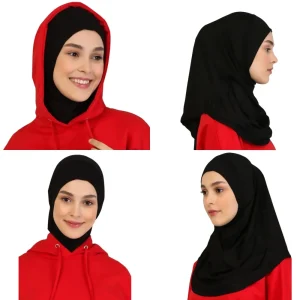 Modal islamique noir Hijab Abaya Hijabs pour femme Abayas Jersey Hijab écharpe robe musulmane femmes Turbans Turban enveloppe de tête instantanée