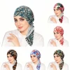 Femmes intérieur Hijabs casquette musulman imprimé Turban chapeaux bandeau respirant foulard Bonnet