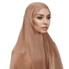 hijab instantané en mousseline de soie brillante pour femme musulmane, sous Écharpe en jersey, à la mode, type turban, bonnet