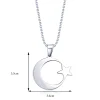 collier croissant d'étoile en acier inoxydable pour hommes et femmes, pendentif amulette musulmane islamique, accessoires de bijoux religieux turcs