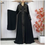 Abaya-Robe de luxe en mousseline de soie pour femmes musulmanes, vêtements islamiques, cardigan ouvert avec fermeture éclair, nouvelle collection