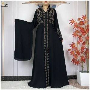 Abaya-Robe de luxe en mousseline de soie pour femmes musulmanes, vêtements islamiques, cardigan ouvert avec fermeture éclair, nouvelle collection