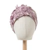 nouveau brillant 3d fleur turban bonnet pour femmes musulman écharpe hijabs casquettes de fête de mariage plissé bonnet bandeau cheveux accessoires