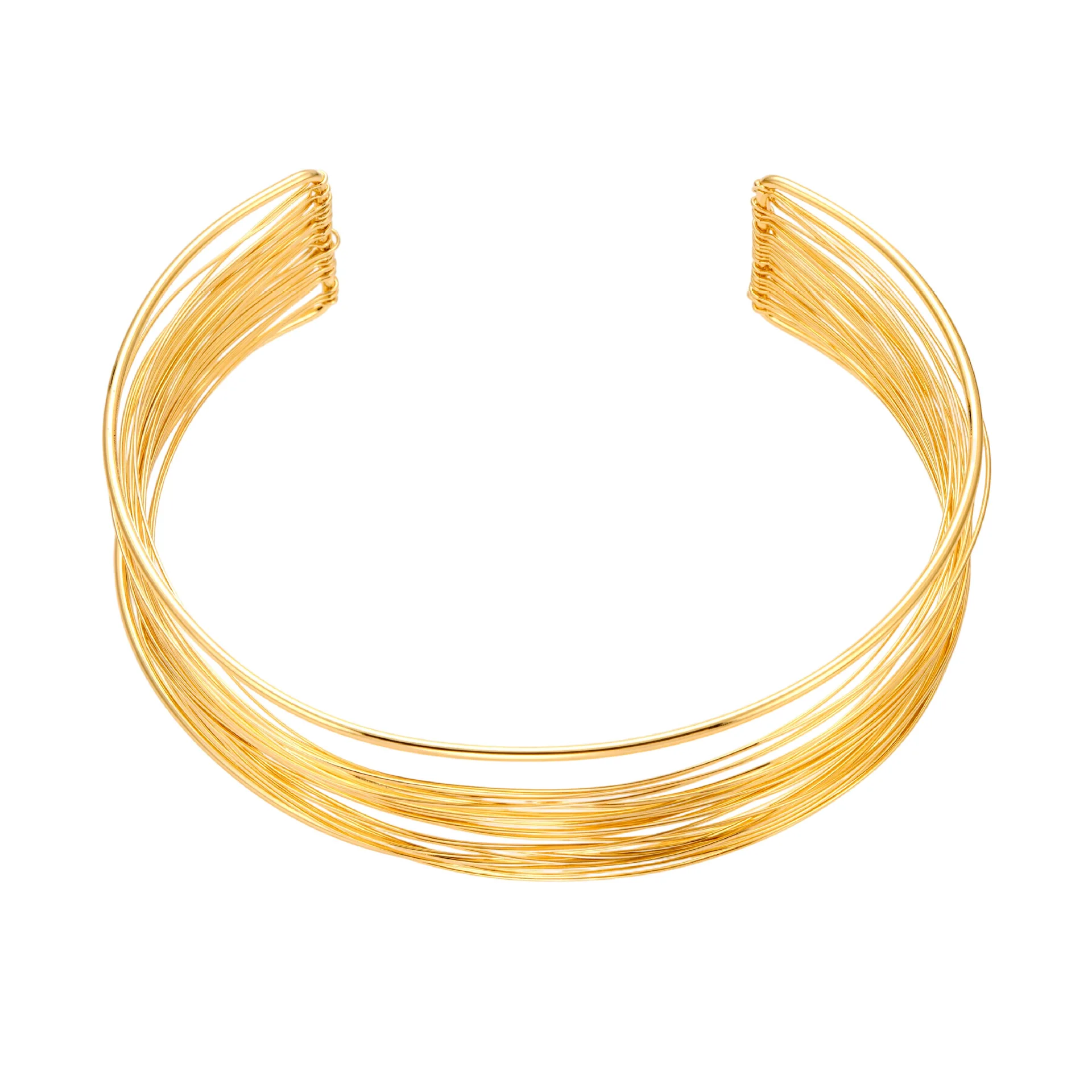 Amaiyllis minimaliste fait à la main enveloppant brossé collier Bracelet anneau exagéré en acier inoxydable ensemble de bijoux pour les femmes