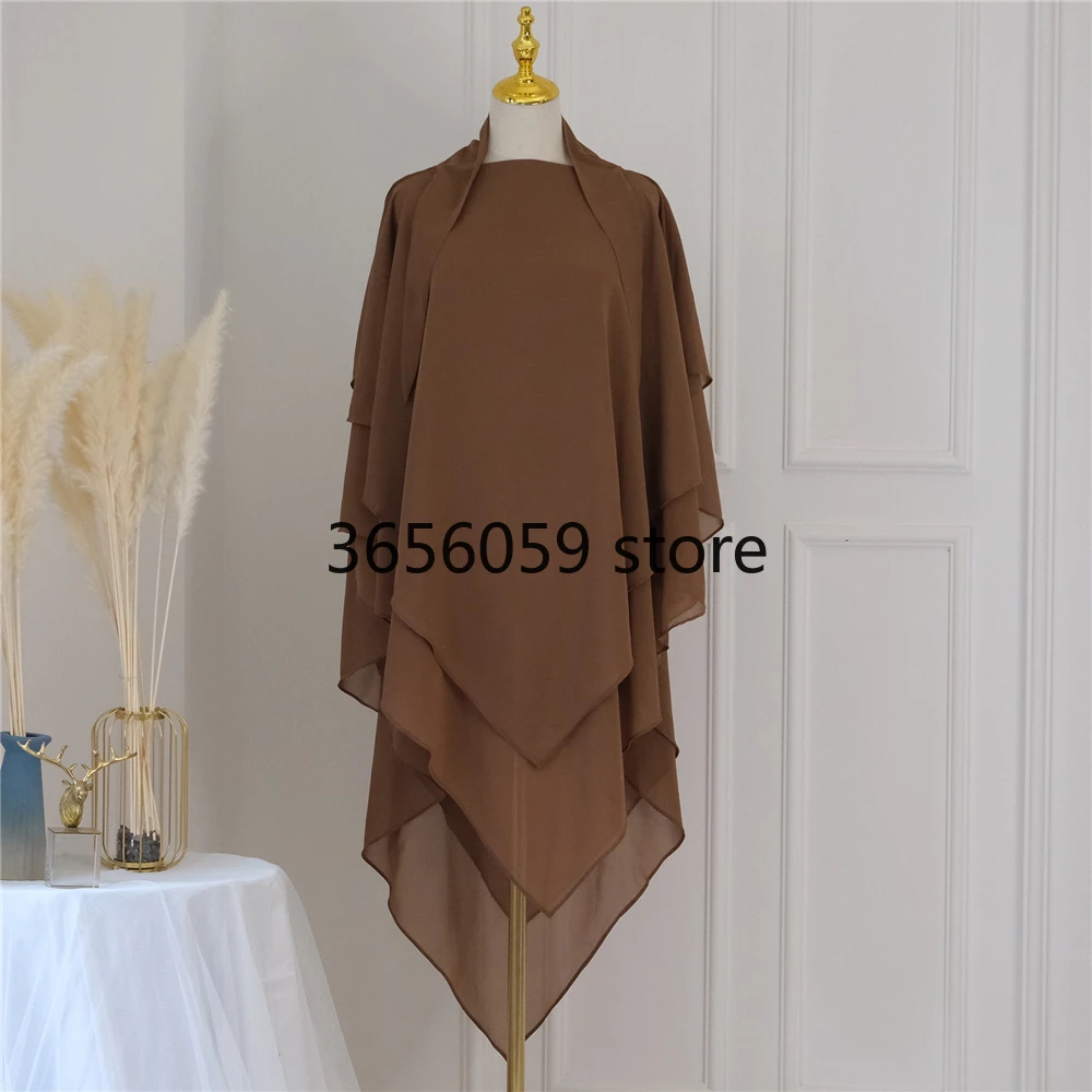 Écharpe de sauna hijab pour femmes, ramadan eid, abaya musulmane, 3 couches longues, tiens imar, vêtement de prière islamique, coiffure arabe, niqab