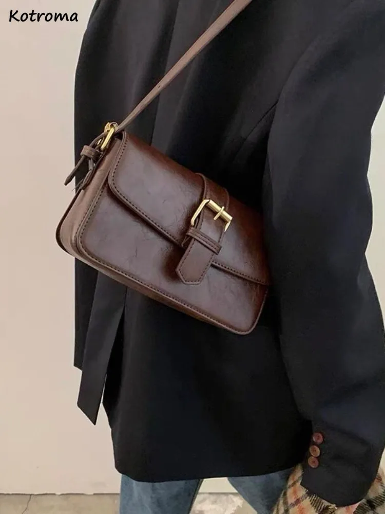 Sacs à bandoulière Chic Vintage basique Ins pour femmes, organisateur de maquillage pour téléphone Portable, sacs de shopping pratiques et élégants, rouge à lèvres Portable quotidien