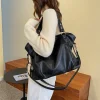 grands sacs à bandoulière noirs pour femmes, grand sac de shopping hobo, couleur unie, sac à main en cuir souple de qualité, fourre tout de voyage pour dames