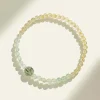 bracelet de perles fines et délicates pour femmes, 4mm, citrine naturelle, cristal jaune, quartz rutilé vert, élastique extensible, 1606