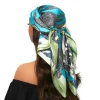 foulard de tête femmes marque de luxe carré 90*90 cm foulard en soie satin bandana cheveux doux foulard hijab foulards de cheveux pour dames