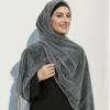 hijabs à paillettes avec strass pour femme, châle islamique long, Écharpe de tête, couverture complète, rond hijab, Écharpe de sauna musulmane unie