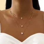 ChimZunderes-Collier pendentif multicouche pour femme, tour de cou JOChoker, bijoux brillants, cadeau de fête, mode féminine