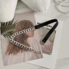 ceinture de chaîne en métal à la mode, épaisse couleur or/argent, chaîne en métal noir, bande élastique, ceinture pour femme