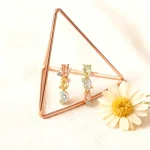 Boucles d&rsquo;oreilles ovales colorées à la mode et luxueuses, polyvalentes pour un usage quotidien dans le lieu de travail, bijoux tendance de haute qualité 2025