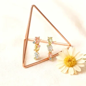 Boucles d&rsquo;oreilles ovales colorées à la mode et luxueuses, polyvalentes pour un usage quotidien dans le lieu de travail, bijoux tendance de haute qualité 2025