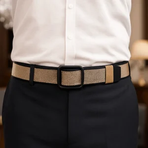 Ceinture en Nylon moderne pour hommes, classique et souple, à cliquet, confortable, sans trou, réglable, pour événements formels