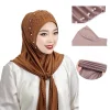 Foulard femme pratique pull casquette perle écharpe malais châle femme couleur unie foulard