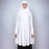 1pc abayas musulmanes avec manches femmes hijab long châle couverture complète couleur unie vêtements de prière premium coton chanvre plaine hijabs