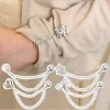 pince à vêtements magnétique avec chaîne, boutons métalliques multifonctions, pour vêtements, écharpe, pantalon, jambes, fixation de manchette, broche magnétique, décoration