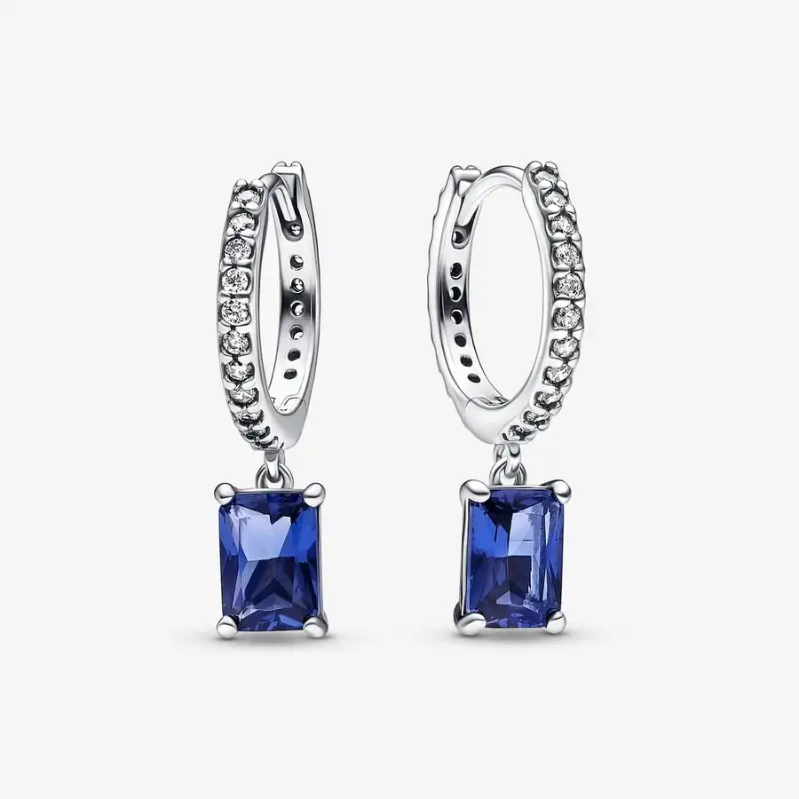 Boucles d'oreilles créoles colorées scintillantes en argent Sterling 925, bijoux hypoallergéniques ornés de Zircon, Style de luxe élégant pour femme