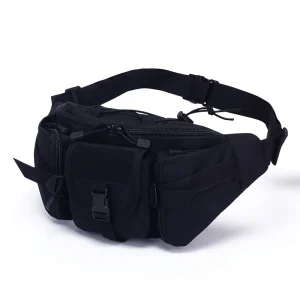 Sac banane de sport de grande capacité pour marche en plein air, sac de poitrine tactique imperméable en tissu Oxford, sac de poitrine multifonctionnel, sac banane de loisirs
