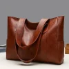 Sac à main en cuir souple pour femme, sac fourre-tout de grande capacité, cadeau pour femme, initié unique, 2024