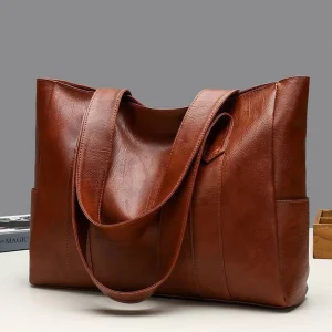 Sac à main en cuir souple pour femme, sac fourre-tout de grande capacité, cadeau pour femme, initié unique, 2024