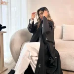 Abaya-Cardigan brodé de lune pour femmes musulmanes, robe élégante, kimono arabe, manteau Eid Ramadan, vêtements islamiques, ouvert à Dubaï, Turquie, nouveau, 2025