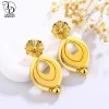 as00048 collier en forme d'olive plaqué or 24 carats pour dames, bijoux de dubaï, boucles d'oreilles géométriques, boule ronde, moyen orient, élégant, fleur, à la mode, ensemble de mariage 2 pièces