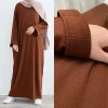 abaya en tricot côtelé pour femmes musulmanes, hijab décontracté, robe, islam, dubaï, turquie, tenue modeste, ramadan, eid, kaftan, hijine y, vêtements d'automne et d'hiver