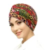 turban indien à imprimé floral pour femme, style ethnique, vêtements de sauna, hijab musulman, bonnets, bonnet chimio, chapeau, couverture contre la perte de cheveux, écharpe de sauna ronde