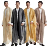 Abayas de prière pour hommes, caftan musulman, kimono ouvert, Turquie, Islam, Djellaba, Maroc, Jubba, Thobe, Ramadan, Eid