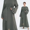 eid plaine fermé abaya robe soie velours abayas pour les femmes dubaï luxe musulman modeste robes vêtements islamiques caftan hijab robe