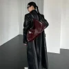 sac fourre tout bordeaux pour femmes, sac à bandoulière esthétique vintage mode avancé en cuir automne et hiver, sac à main de grande capacité bolsa