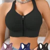 Soutien-gorge de sport pour femmes, haut de fitness, fermeture éclair sur le devant, gilet de sport, à la mode, yoga, gymnastique