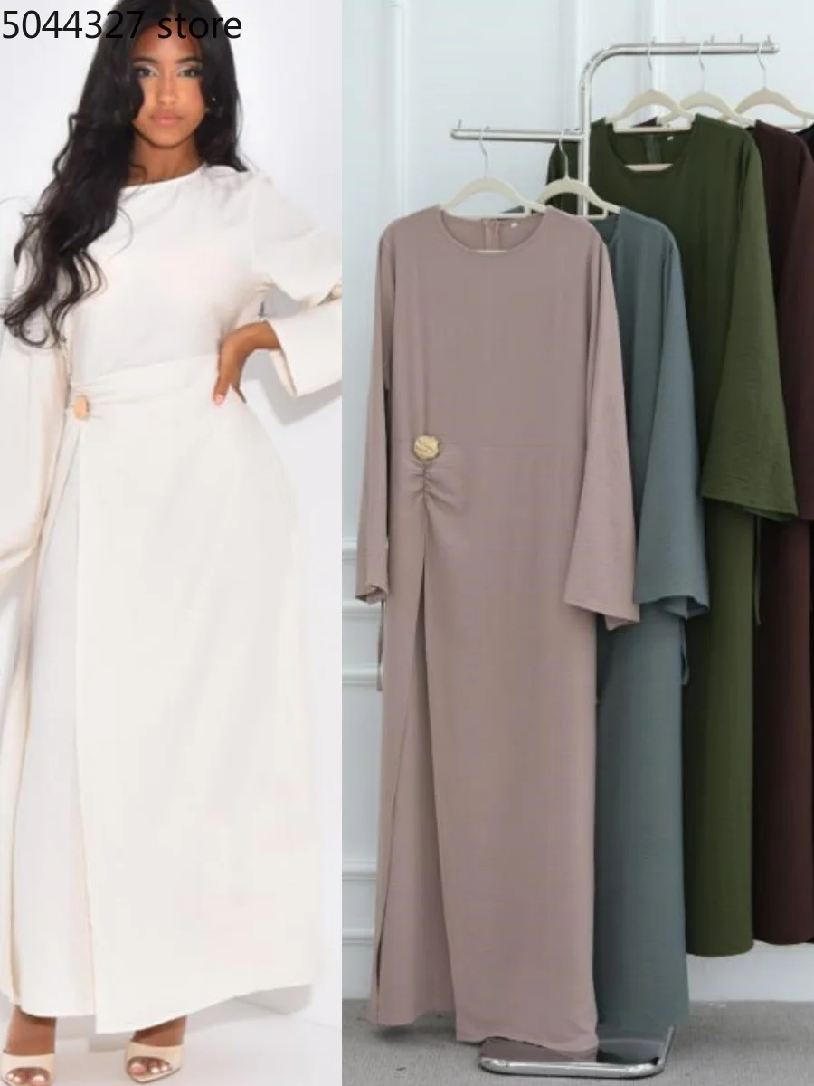 Femmes musulmanes arabe dubaï Abaya solide cordon longue Robe modeste Ramadan caftan Robe Femme musulmane Islam vêtements Kebaya Femmes musulmanes arabe dubaï Abaya solide cordon longue Robe modeste Ramadan caftan Robe Femme musulmane Islam vêtements Kebaya