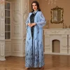 uni mode caftan abaya dubaï islam musulman broderie florale maille manches longues col en v soirée femme robe décontracté abayas