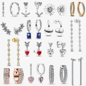 Boucles d&rsquo;oreilles créoles colorées scintillantes en argent Sterling 925, bijoux hypoallergéniques ornés de Zircon, Style de luxe élégant pour femme